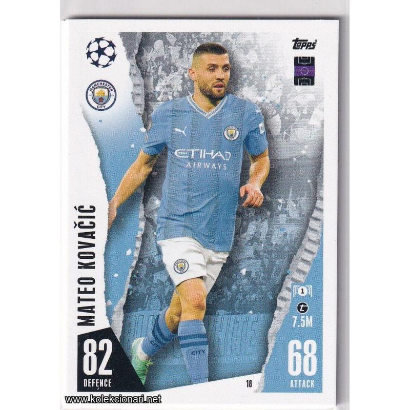 2023-24 Topps Match Attax UEFA League: 18 Mateo Kovačić - Manchester City