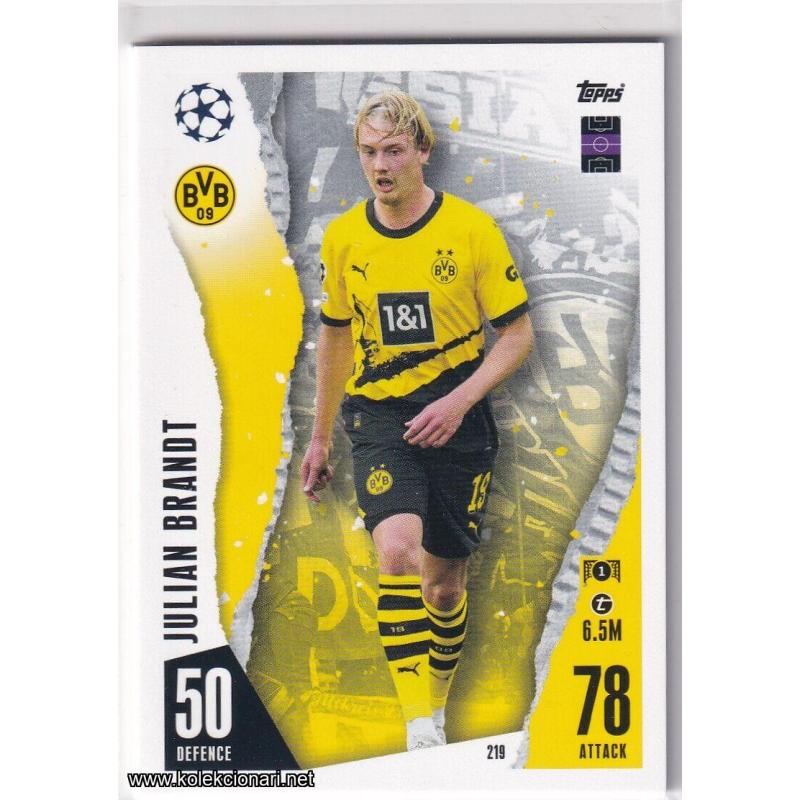 2023-24 Topps Match Attax UEFA League: 219 Julian Brandt - Borussia Dortmund