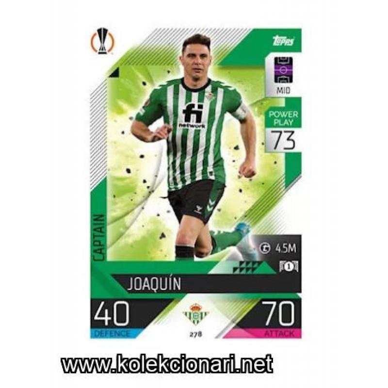 2022-23 Topps Match Attax UEFA League: 278 Joaquin - Real Betis