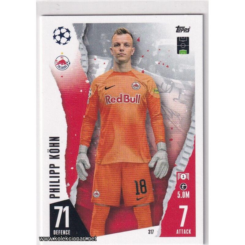 2023-24 Topps Match Attax UEFA League: 317 Philipp Köhn - FC Salzburg