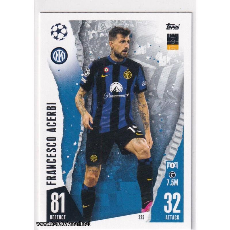 2023-24 Topps Match Attax UEFA League: 335 Francesco Acerbi - FC Internazionale Milano