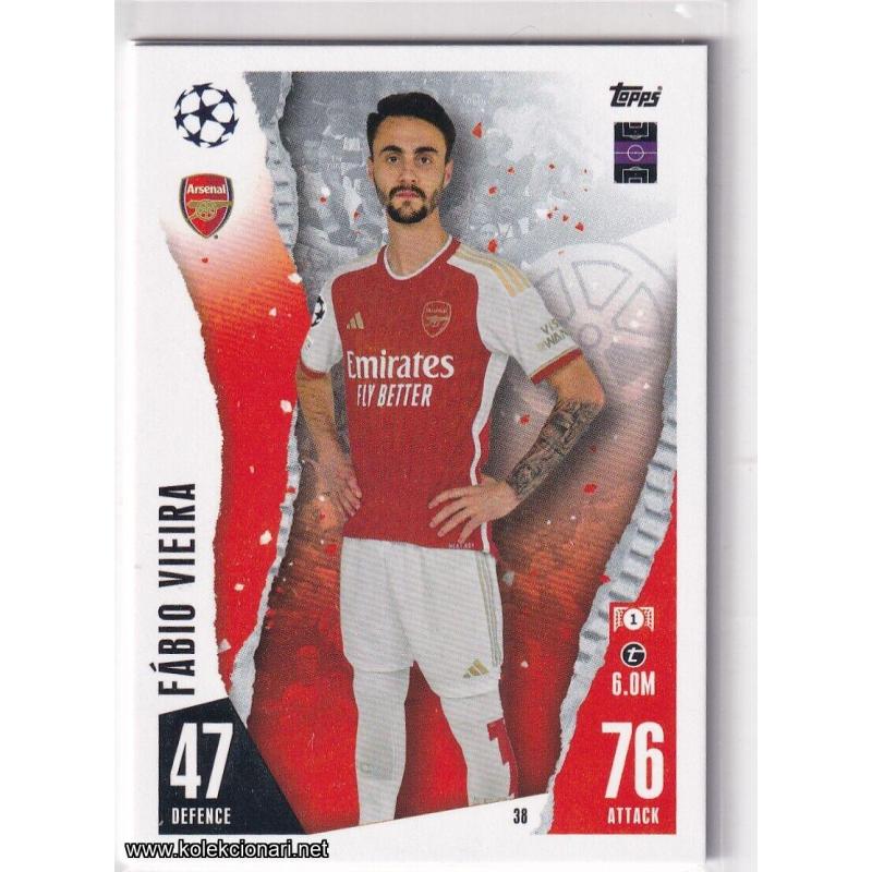 2023-24 Topps Match Attax UEFA League: 38 Fábio Vieira - Arsenal