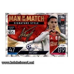 2022-23 Topps Match Attax UEFA League: Man of the Match Signature Style - 437 Antony - AFC Ajax