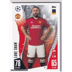 2023-24 Topps Match Attax UEFA League: 51 Luke Shaw - Manchester United