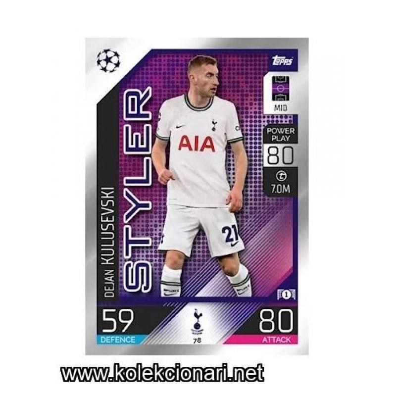 2022-23 Topps Match Attax UEFA League: 78 Dejan Kulusevski - Tottenham Hotspur