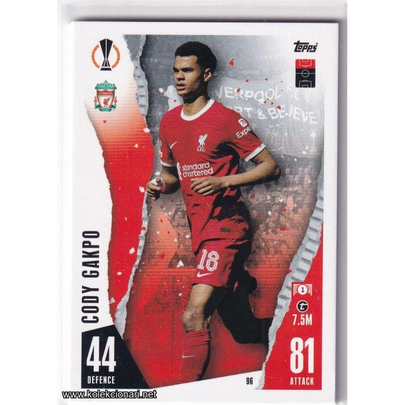 2023-24 Topps Match Attax UEFA League: 96 Cody Gakpo - Liverpool