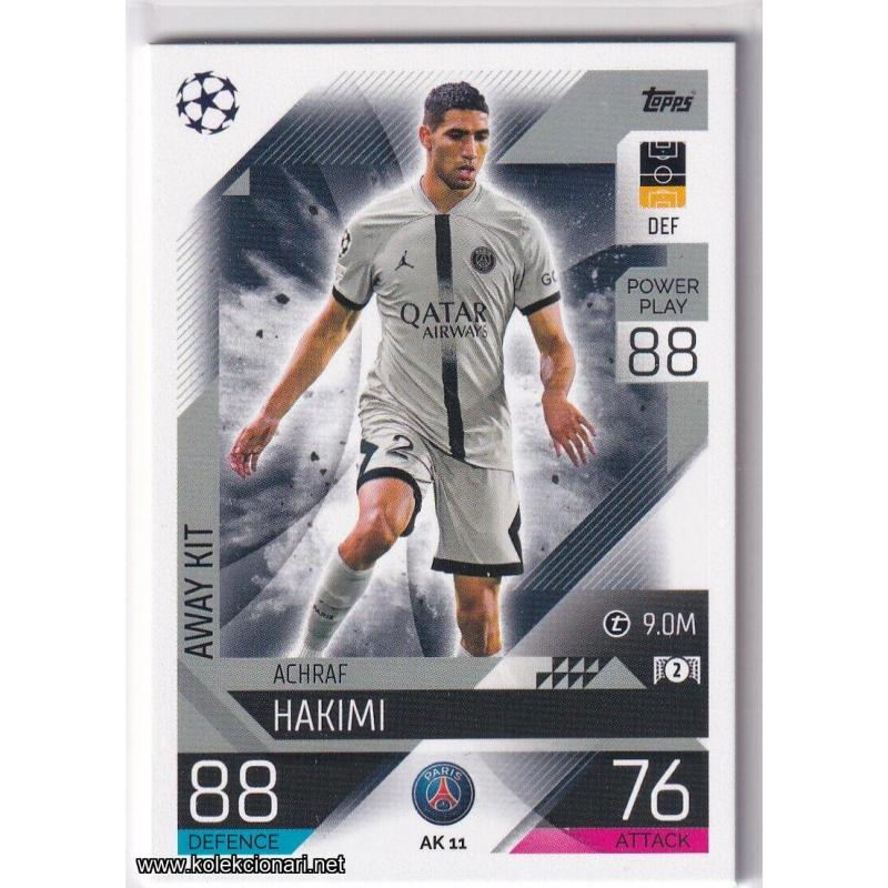 2022-23 Topps Match Attax Extra UEFA League: Away Kit: AK11 Achraf Hakimi - Paris Saint-Germain