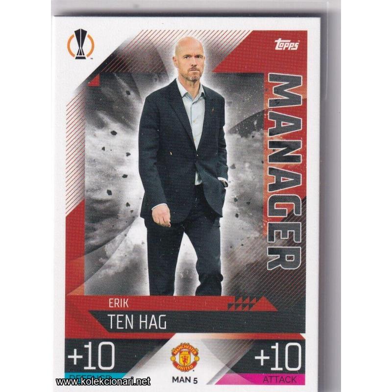 2022-23 Topps Match Attax Extra UEFA League: Manager: MAN5 Erik ten Hag - Manchester United