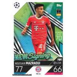 2022-23 Topps Match Attax UEFA League: New Signing: NS21 Noussair Mazraoui - FC Bayern München