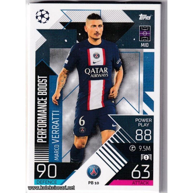 2022-23 Topps Match Attax Extra UEFA League: Performance Boost: PB10 Marco Verratti - Paris Saint-Germain