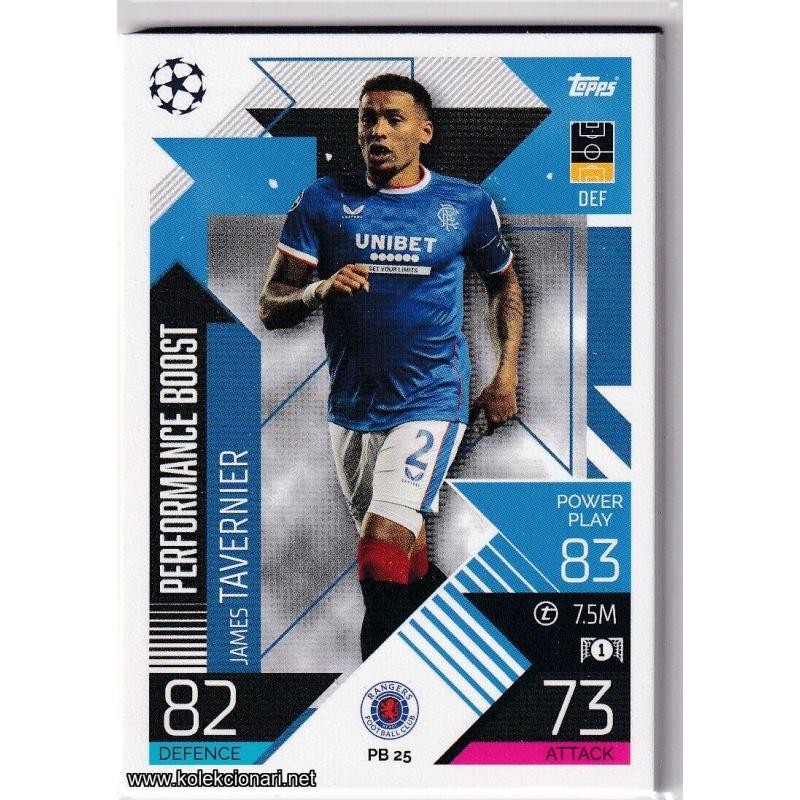 2022-23 Topps Match Attax Extra UEFA League: Performance Boost: PB25 James Tavernier - Rangers FC