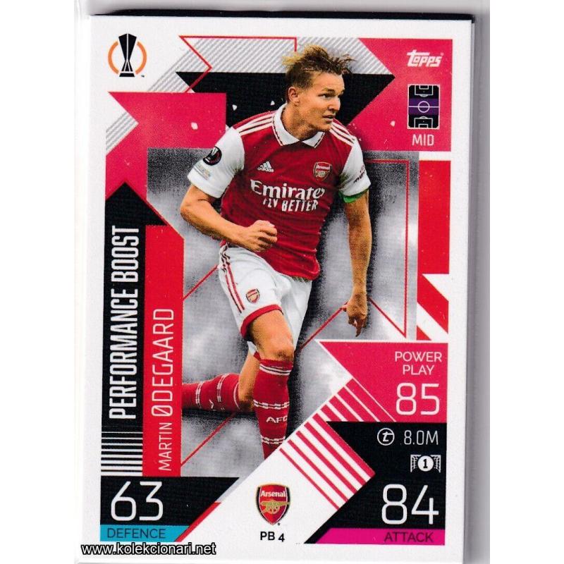 2022-23 Topps Match Attax Extra UEFA League: Performance Boost: PB4 Martin Ødegaard - Arsenal