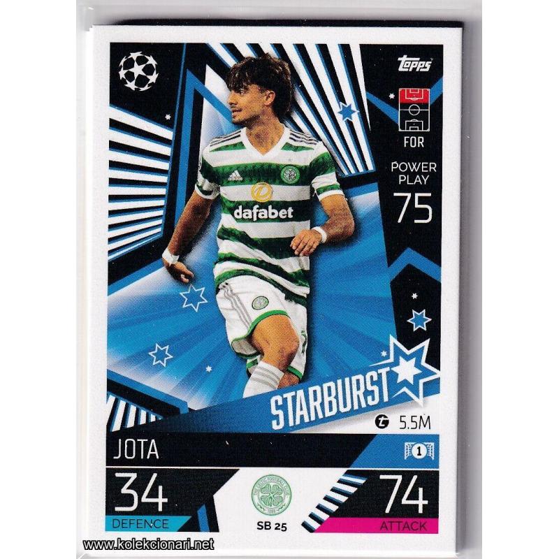 2022-23 Topps Match Attax Extra UEFA League: Starburst: SB25 Jota - Celtic FC