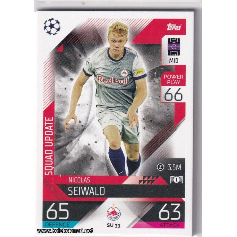 2022-23 Topps Match Attax Extra UEFA League: Squad Update: SU33 Nicolas Seiwald - FC Salzburg