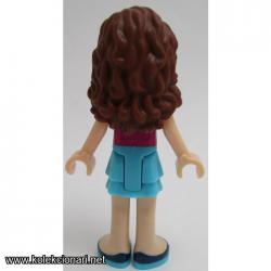 Lego Friends Minifigura - Olivia with Medium Azure Skirt and Chevron Striped Top (MF-F14)